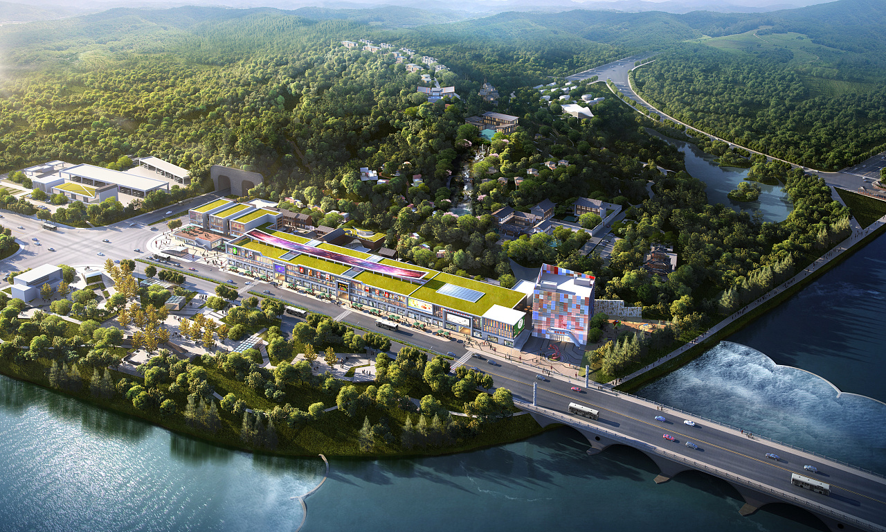 室外群体建筑鸟瞰