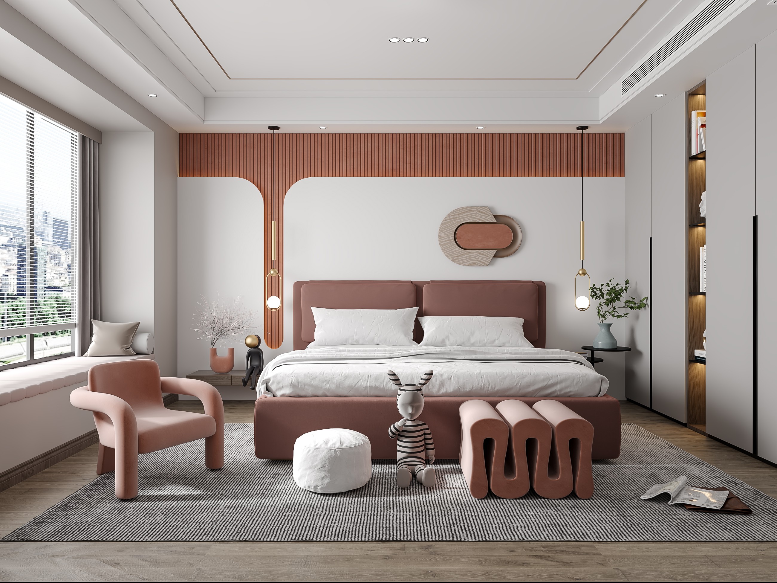 新中式卧室靠床背景墙设计图__3D作品_3D设计_设计图库_昵图网nipic.com