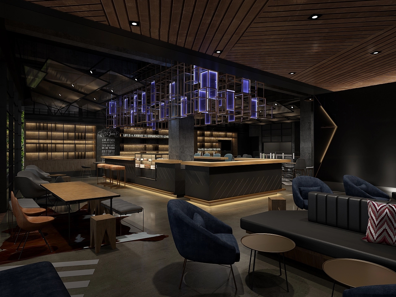 黑暗系灯光餐厅雅座