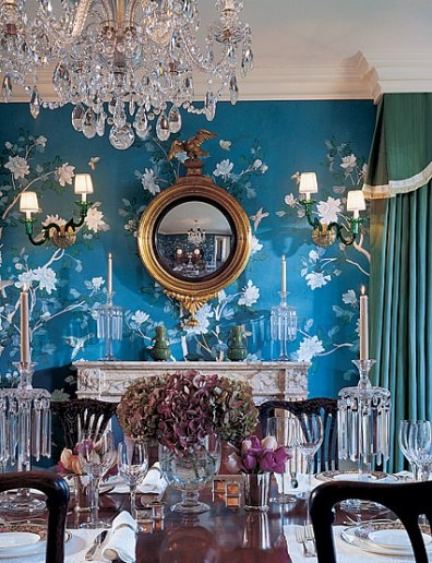 blue teal de Gournay dining room Architectural Digest.jpg