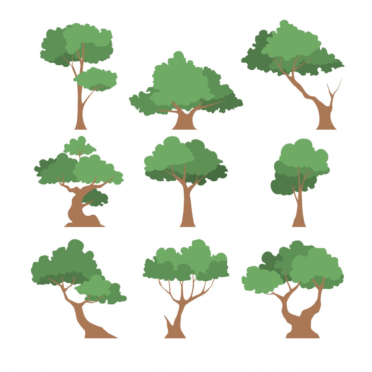 精选插画风树系列PSD+PNG-室内设计-拓者设计吧