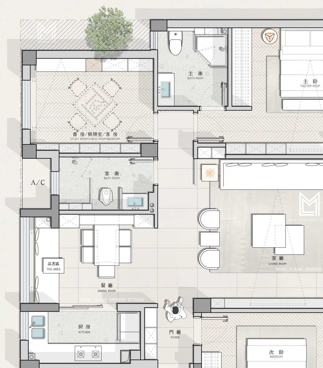 平面户型优化_Designer.ming.L_常规布局优化思路124m²-室内设计-拓者设计吧
