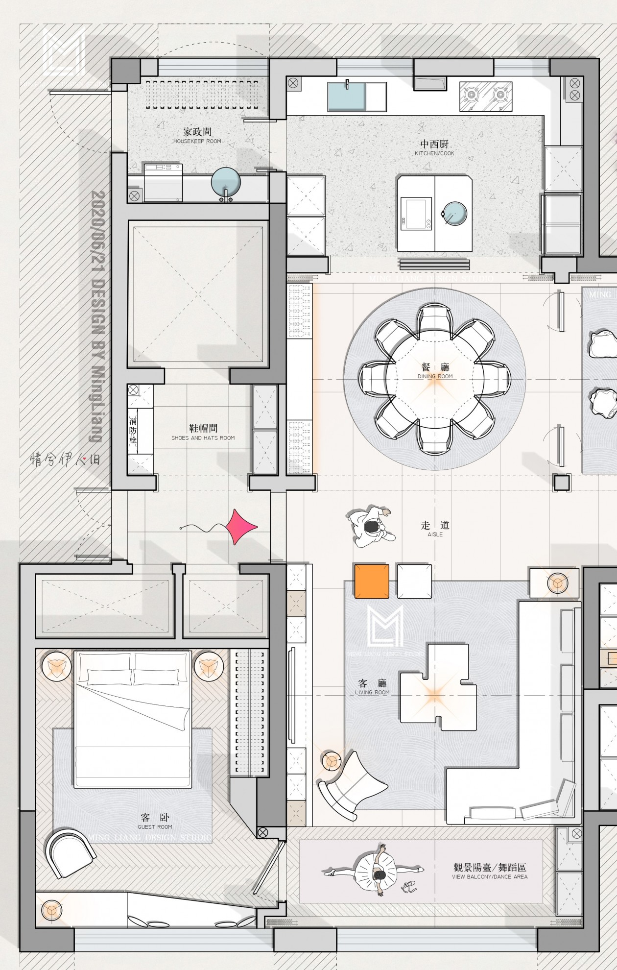 平面户型优化_Designer.ming.L_大平层｜艺术造景环绕设计新思路208m²-室内设计-拓者设计吧