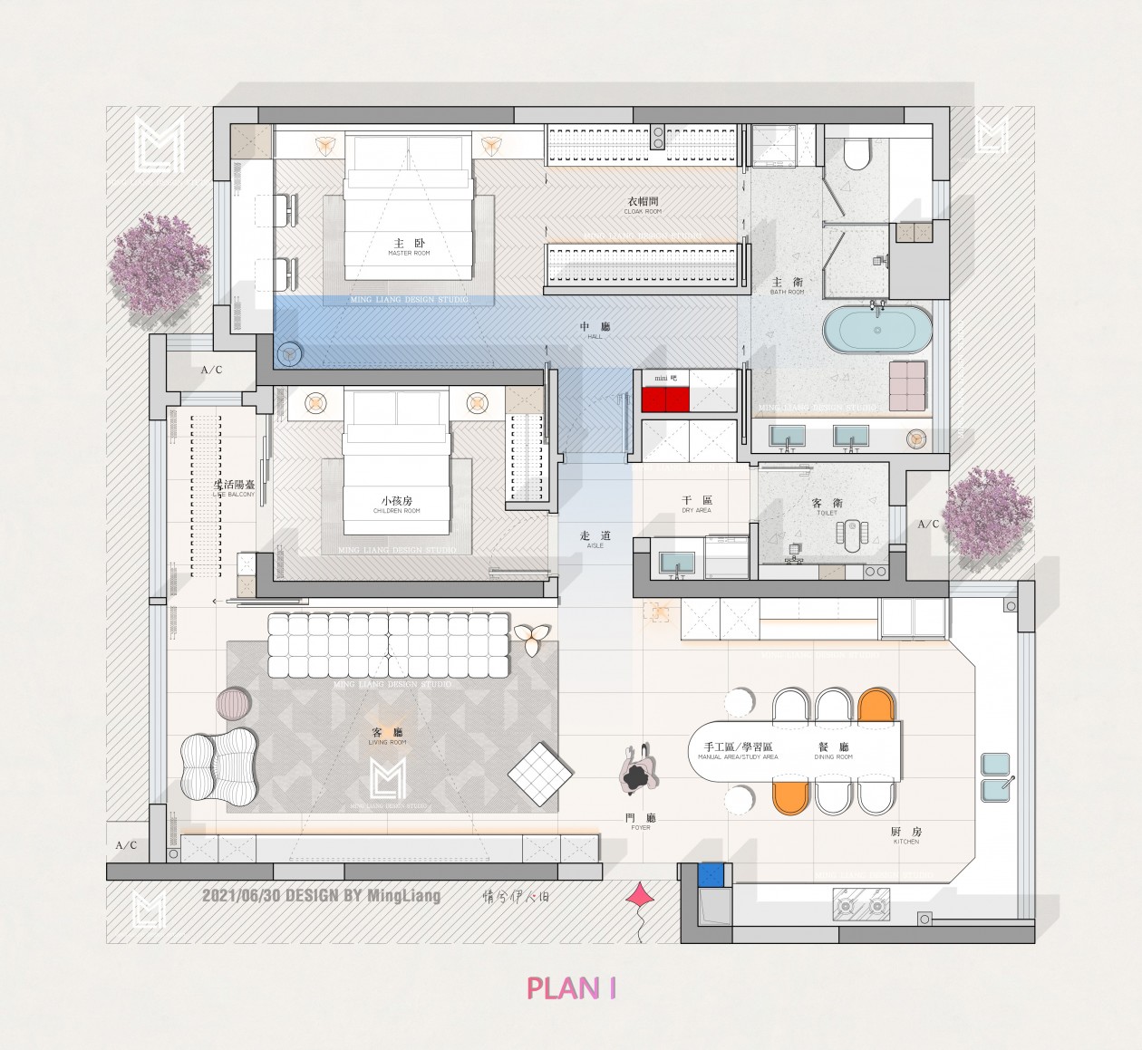 平面户型优化_Designer.ming.L_中小平层｜"魔改"方案九128m²-室内设计-拓者设计吧
