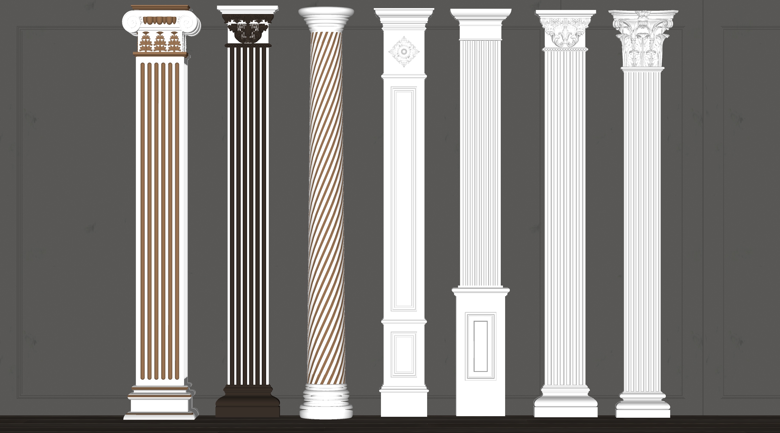 罗马柱造型cad大样图图片素材-编号01903663-图行天下