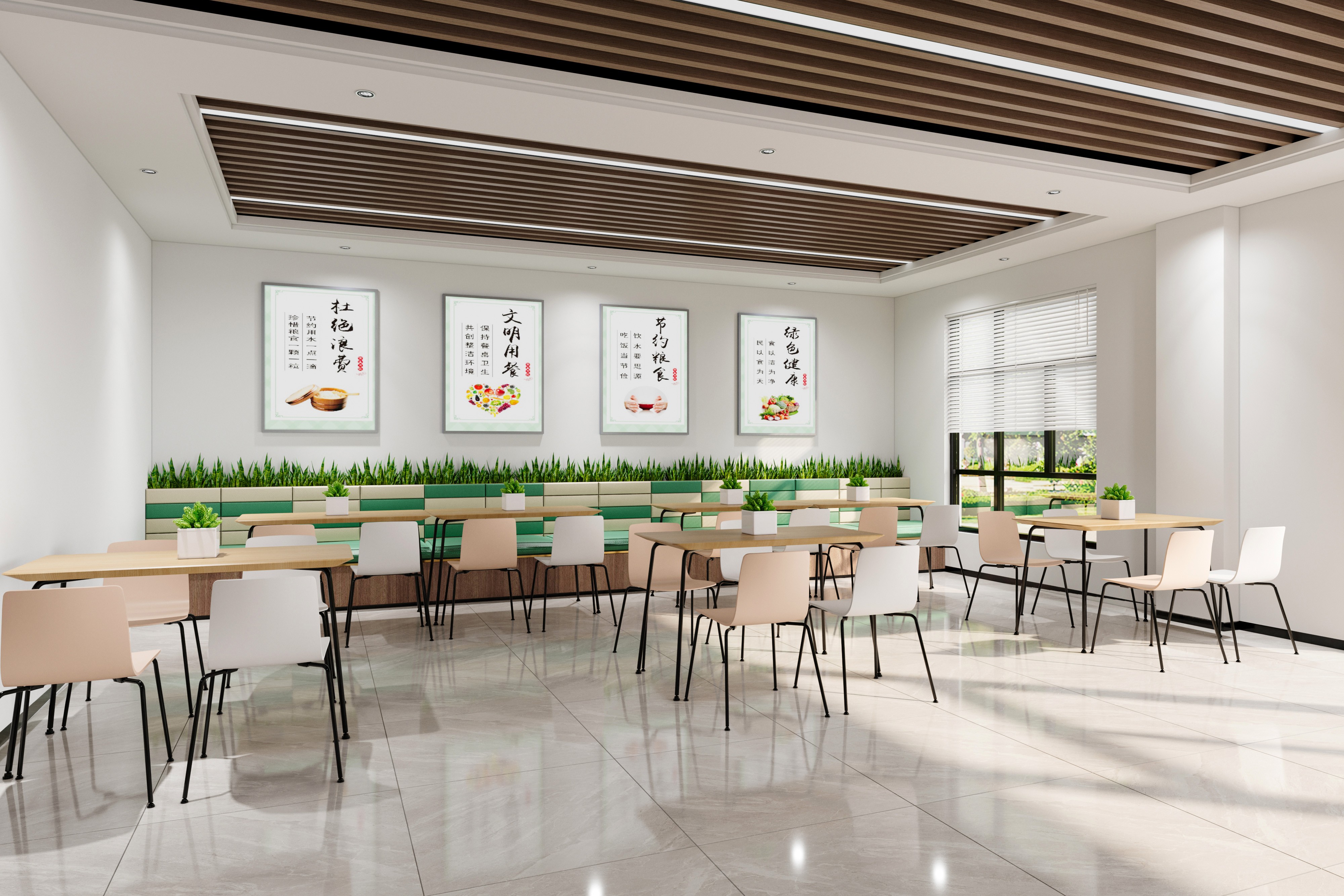 CR 现代员工食堂餐厅-室内设计-拓者设计吧