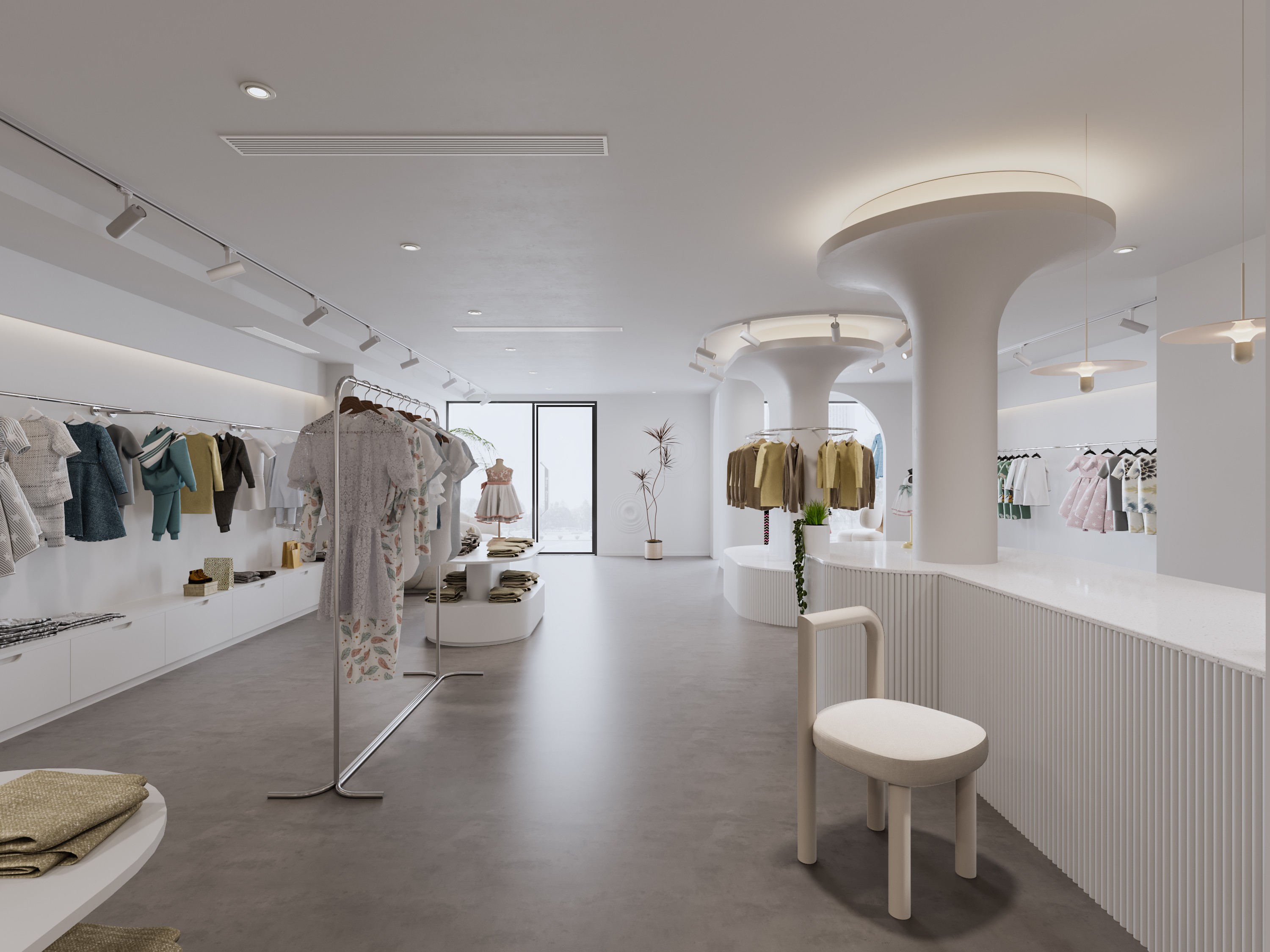 CR 现代儿童服装店 服装店 女童服装 衣服店 童装店 女装店 展架货架-室内设计-拓者设计吧