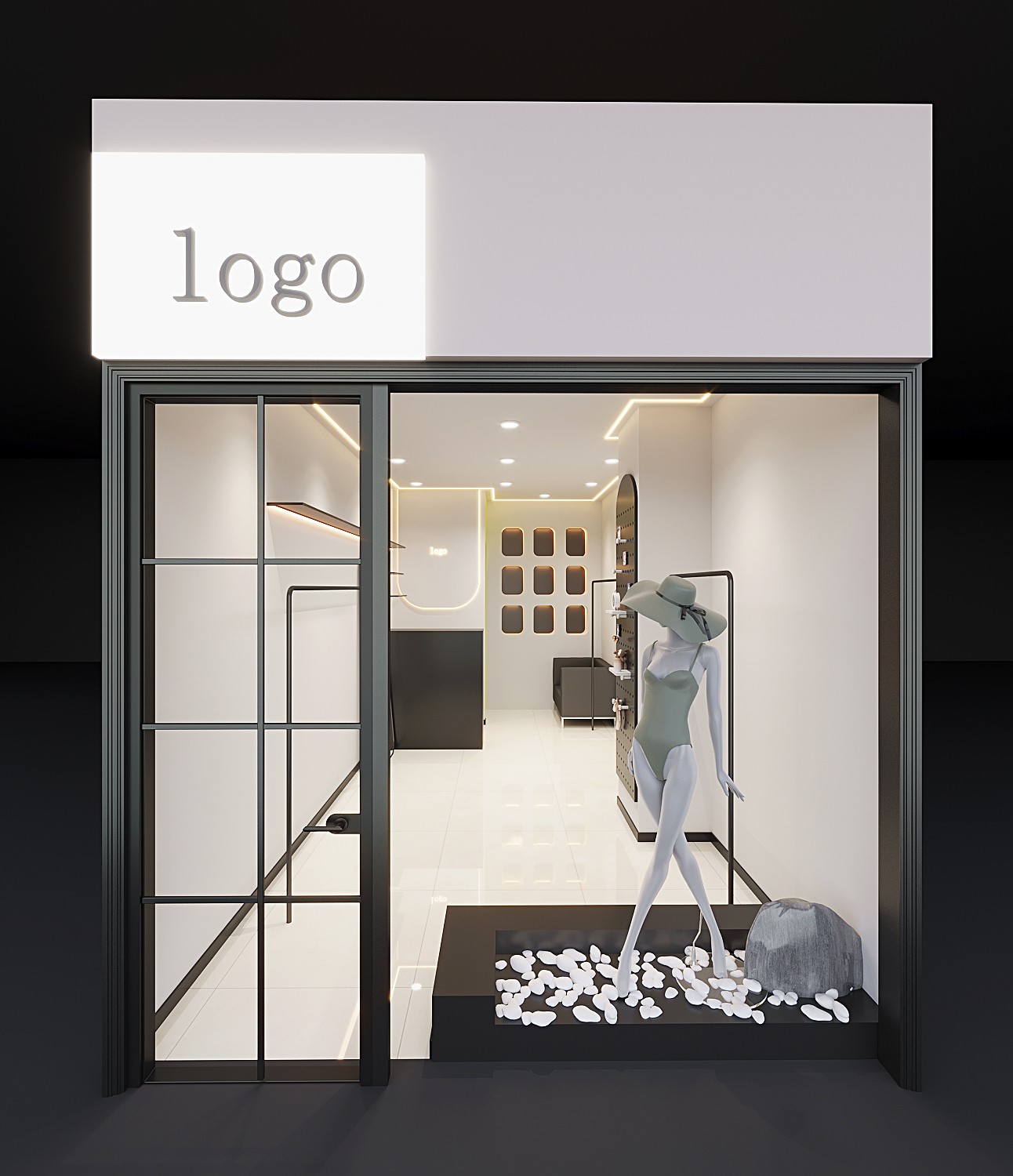 现代服装店,门头-室内设计-拓者设计吧