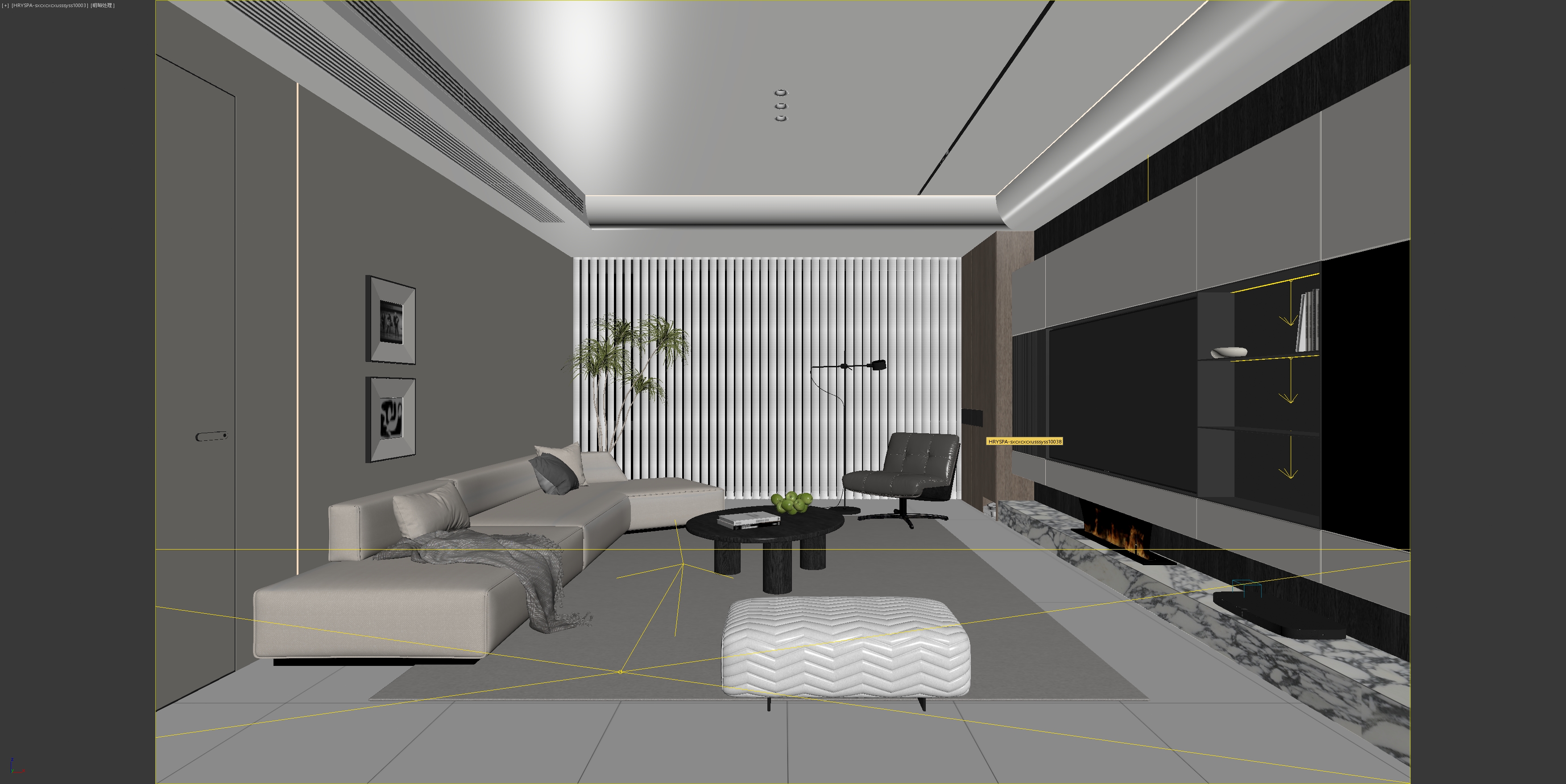 现代客厅3D模型-室内设计-拓者设计吧