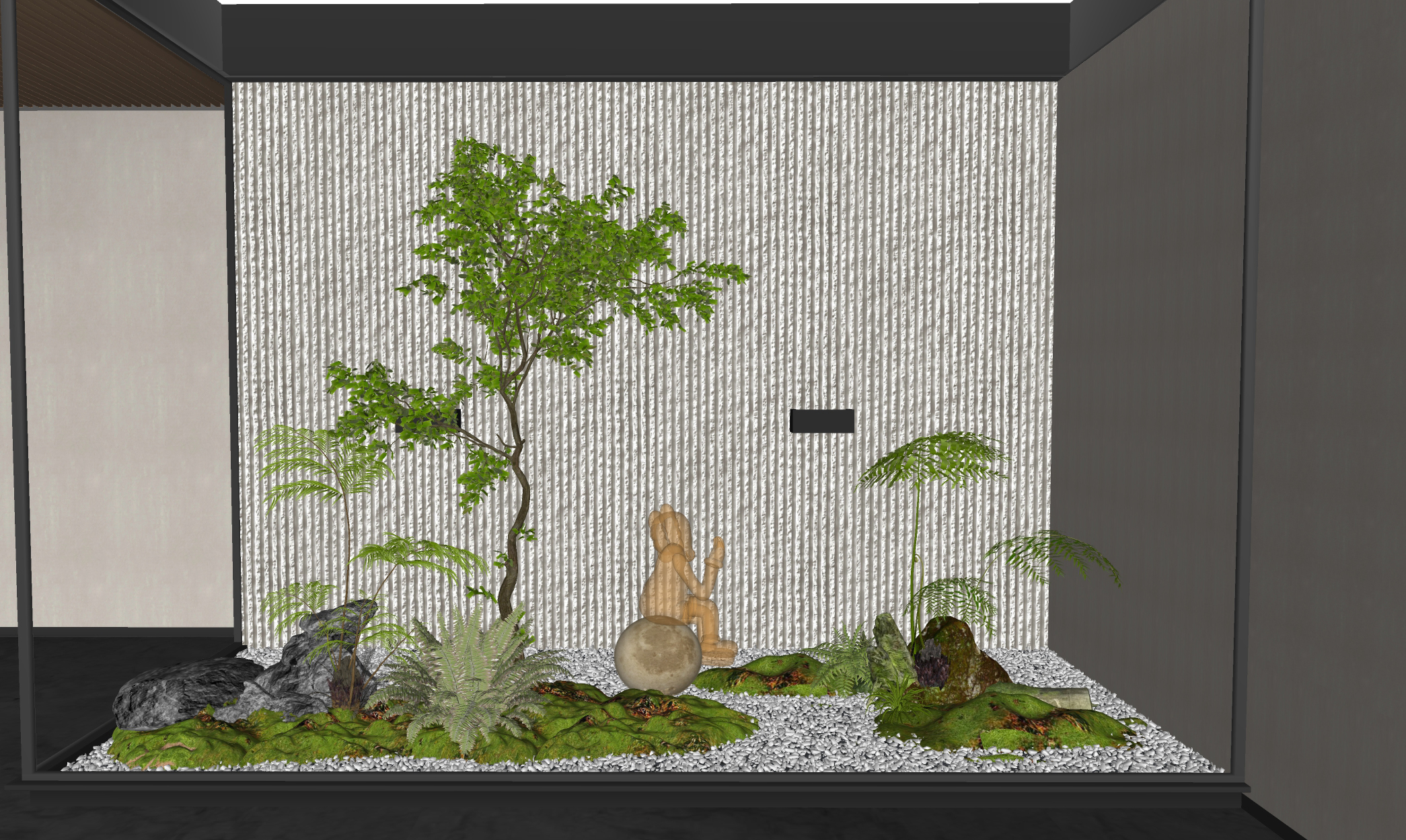 现代室内景观 室内造景 植物组合 苔藓花草-室内设计-拓者设计吧