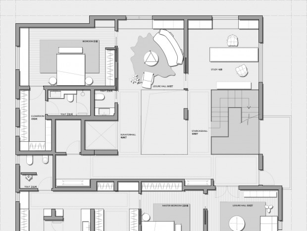 834㎡三层独栋别墅 CAD平面图+PSD  神无月