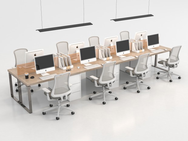 现代办公桌椅组合SU模型