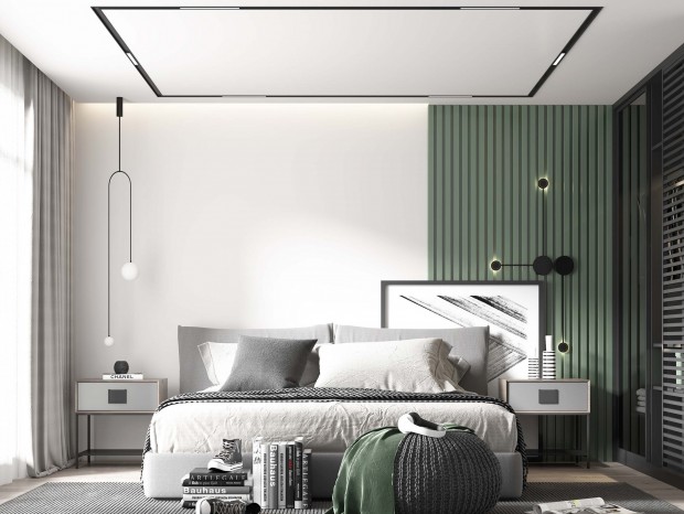 现代卧室——七彩鹿效果图