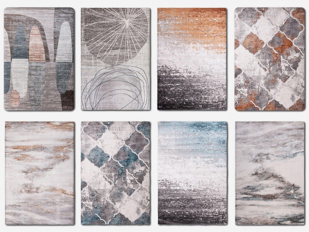 现代轻奢奢华地毯 方毯 新中式地毯 绒毛地毯 土耳其地毯 抽象地毯
