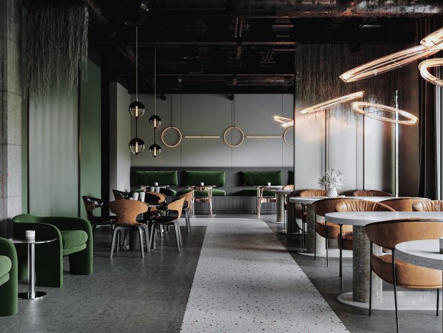 VR  餐饮空间咖啡厅 网红咖啡厅 工业风餐厅