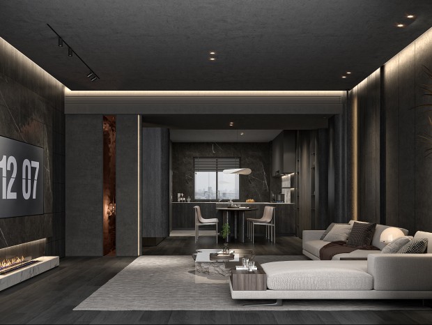 ��ɫϵ����Ͻ���˽լCADʩ��ͼ+Ч��ͼ5��