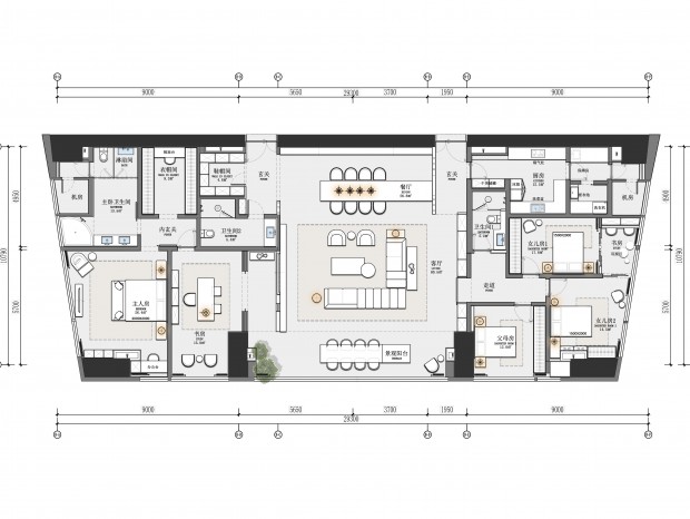 350㎡公寓大平层豪宅两套方案CAD+PSD