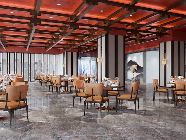 中式 酒店 餐厅3D模型