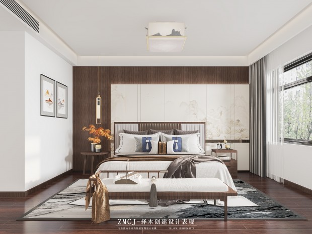 新中式卧室——择木创建柒柒