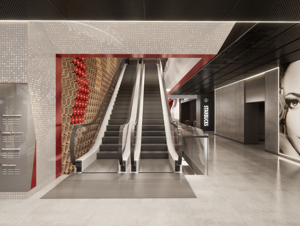 现代商场电梯厅SketchUp模型 渲染器：Enscape