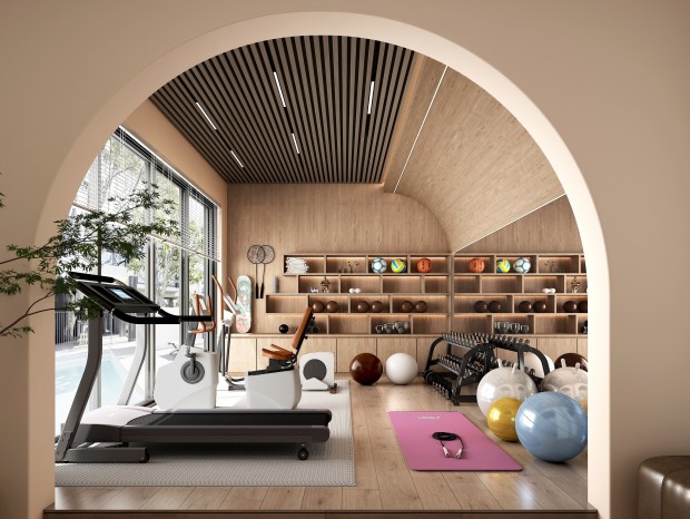 SMX  现代家居健身房 瑜伽室 娱乐室 跑步机 健身器材