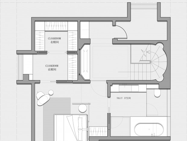 【免费】306㎡三层联排别墅平面方案 CAD PSD