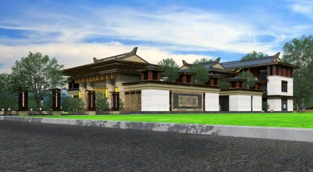 新中式大宅设计，中国院子，TOMBAI 建筑设计，狮子座建房设计