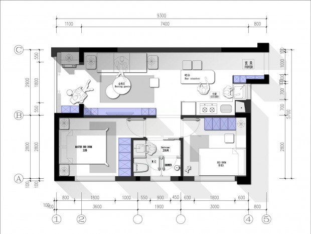 【免费】52㎡两房 小户型平面方案 CAD---CDT空间