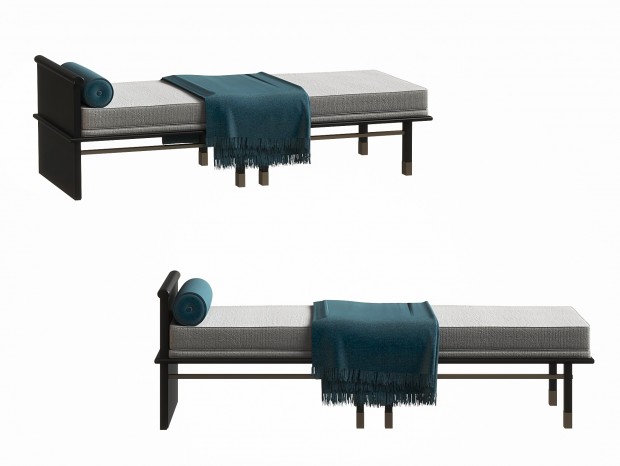 新中式床尾凳 新中式木质沙发凳 新中式布艺贵妃椅