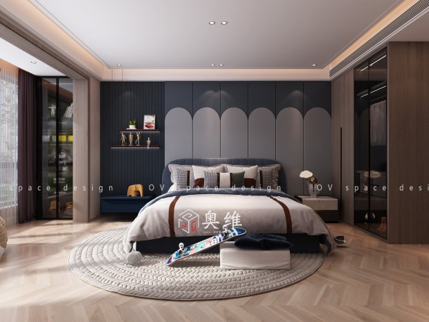现代卧室—奥维效果表现