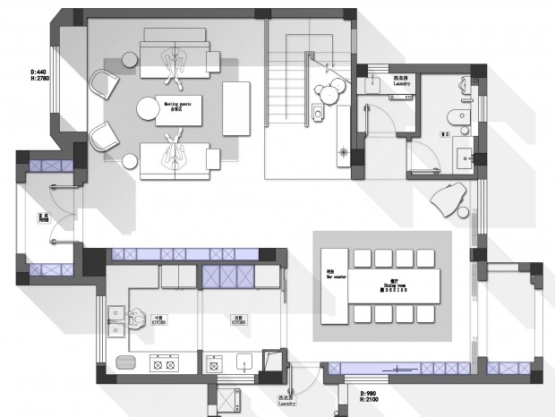 【免费】三层别墅平面户型方案 CAD---CDT空间