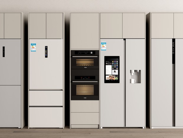 现代嵌入式冰箱 智能冰箱 烤箱
