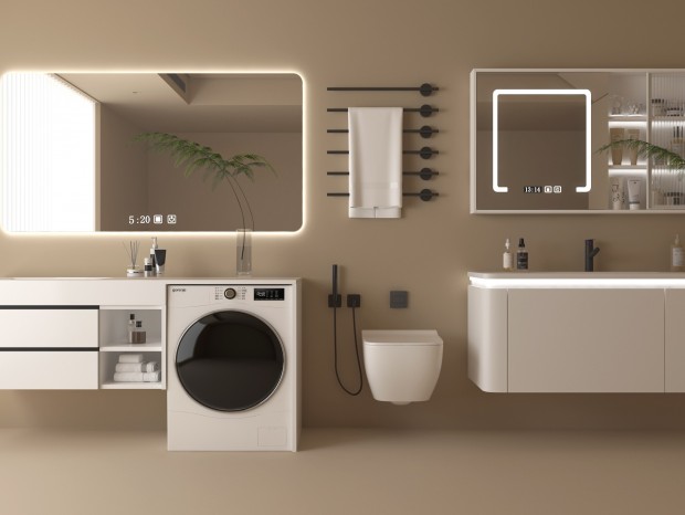 VR  现代浴室柜 马桶 毛巾架 镜柜 龙头 卫浴柜 洗衣机