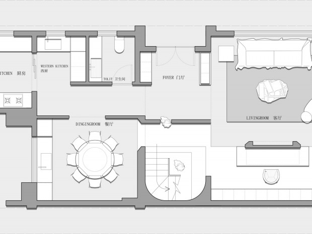 274㎡三层联排别墅平面方案 CAD PSD
