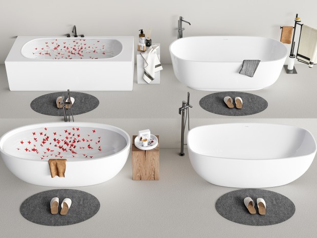 现代浴缸 陶瓷浴缸 卫浴用品 水龙头