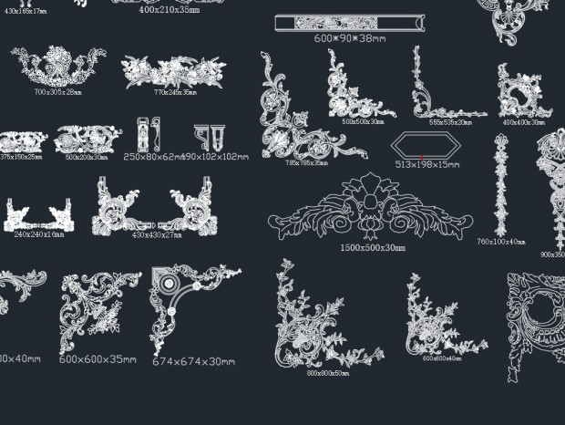 ��ʽŷʽʯ���߽ǻ���ƷCADͼ��