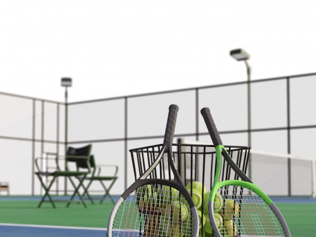 现代网球场运动场