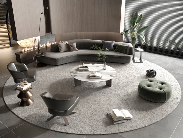现代客厅 沙发茶几组合SU模型