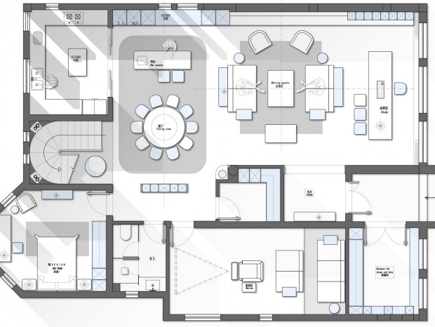 【免费】两层别墅平面方案 CAD---CDT空间