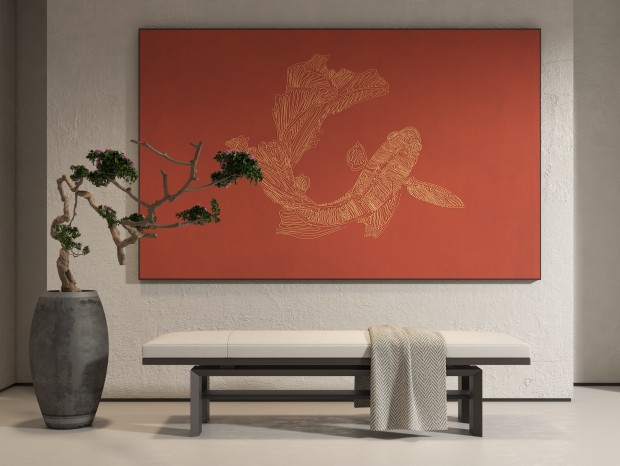 新中式红色大鱼装饰画