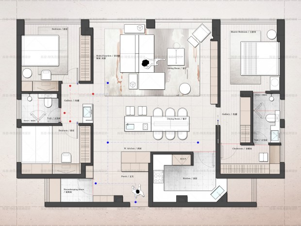 新作 124㎡平层3房方案CAD+PSD - 神无月！