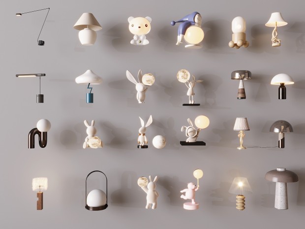 兔子月球灯 现代阅读灯 创意奶油风台灯 小熊台灯 儿童台灯