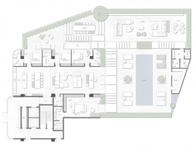 895㎡大平层带庭院 平面方案 CAD+PSD