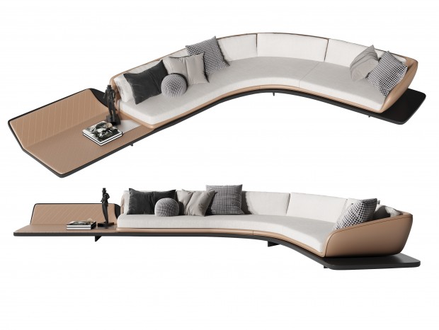 现代异形沙发 弧形沙发 多人沙发