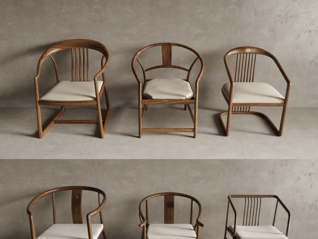 新中式椅子，新中式单椅