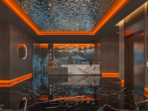现代新中式足浴店大厅max2017