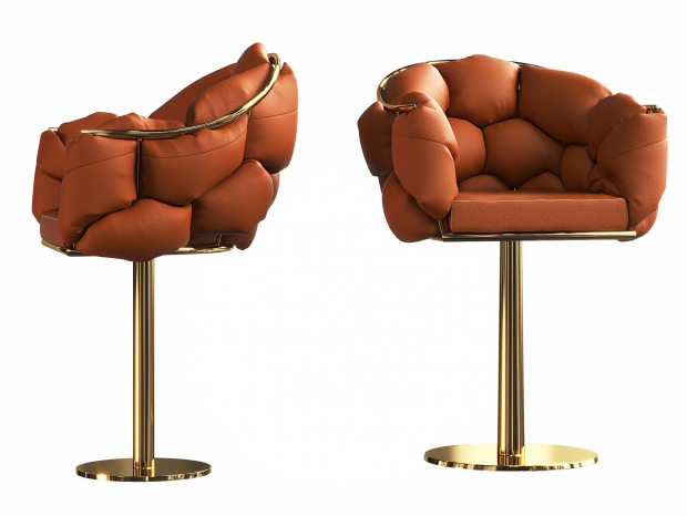 现代单椅 现代吧椅 现代金属休闲理发椅  现代皮质升降椅