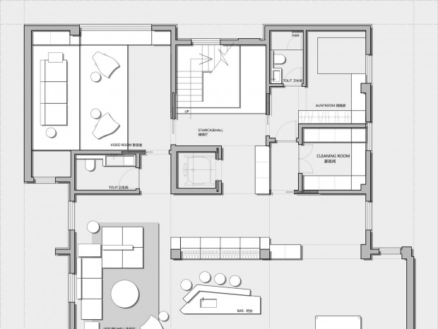 890㎡四层独栋别墅 CAD平面方案