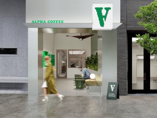 阿尔法咖啡店-CAD施工图+效果图