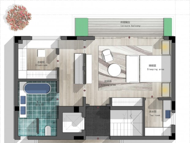 450㎡  别墅四层平面方案 CAD PSD 贴图